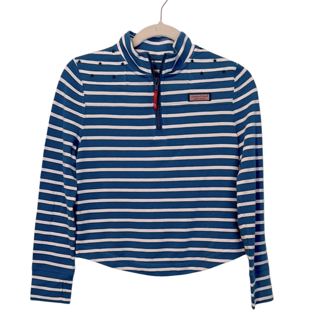 NWOT Vineyard Vines Girls’ Sankaty Stripes and Stars Pullover in a Size Medium